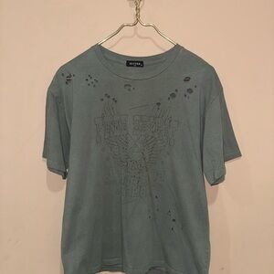 Distressed Green Graphic Free Spirit T-Shirt